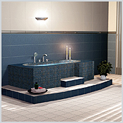 Badekarsbygges�t ih�rdskum til flisebel�gning